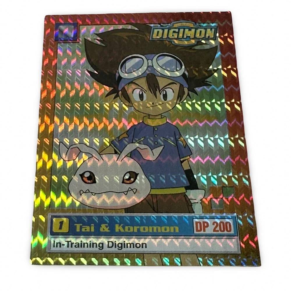 1999 Upper Deck Digimon Series 1 Tai & Koromon #4 Prism Holofoil Card 4 of 34